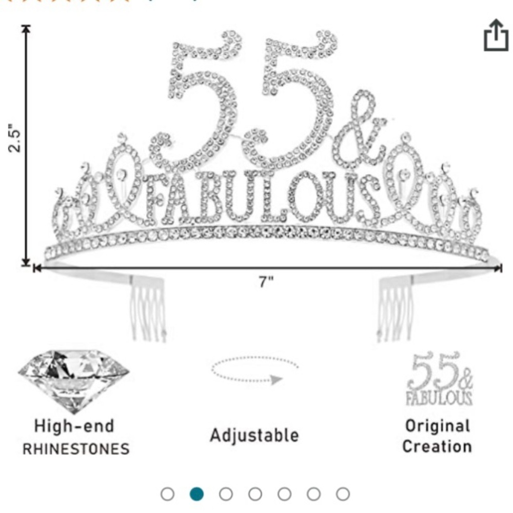 55th birthday crown . Worn only for a few hours and absolutely beautiful .